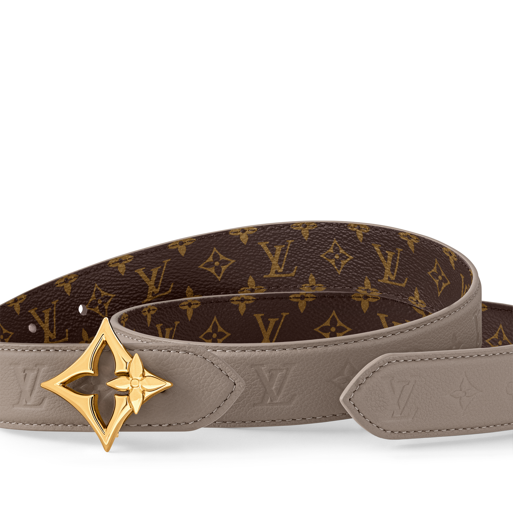 Louis Vuitton ゴールド V字型ベルト LV Flowergram Ard 30mm Reversible Belt - Accessories | LOUIS VUITTON
